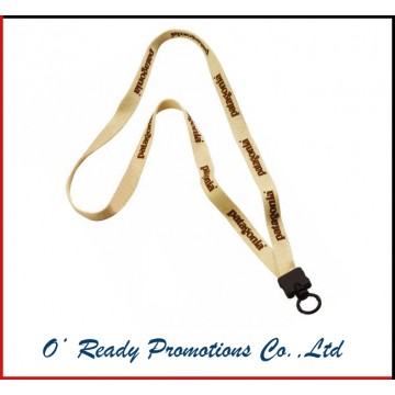 Cotton Lanyard with Plastic Clamshell and O-Ring