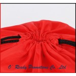Promotional Red Drawstring Bag with Zipper Front Bag