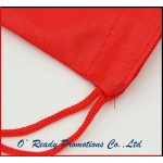 Red Drawstring Bag with Handles Non-woven Fabric