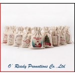 Small Cotton Christmas Gift Drawstring Bag