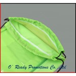 Green Drawstring Bag with Transparent Name Holder