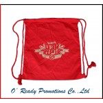 8oz red cotton drawstring bag