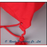 8oz red cotton drawstring bag