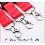 Silkscreen Printing Red Lanyard with Safety Buckle